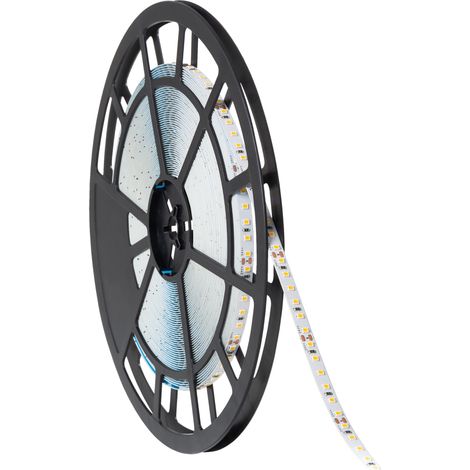 Ruban LED 24V SMD 120 LED/m BOBINE 20m 10W/m 1100lm/m Largeur 8mm Coupe 5cm IP20 2700K Blanc chaud (1/4)