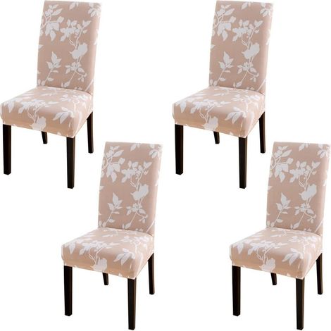 Stuhlhussen 4er Set, Stretch, abnehmbar, waschbar, für Esszimmerstühle (1/5)