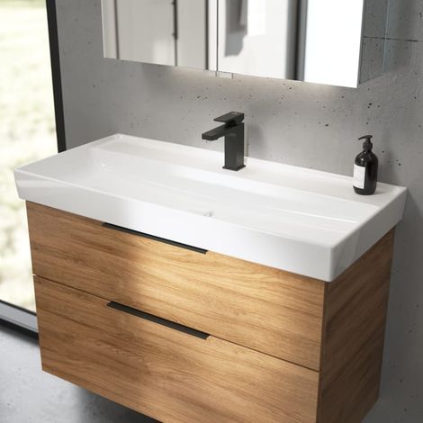 Villeroy & Boch Taro Waschtisch 100 cm mit CeramicPlus Beschichtung, 1 Hahnloch, ohne Überlauf (1/5)