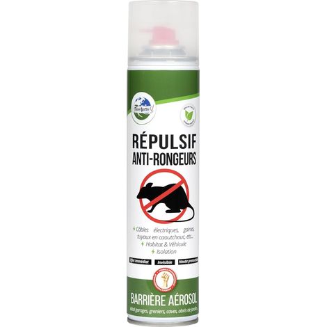 Aérosol Répulsif Rongeurs - Anti Rats, Souris, Rongeurs - Barrière Répulsive Naturelle - Invisible, Effet Immédiat - Fabriqué en France - 300ml (1/5)