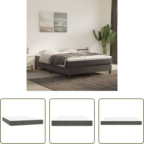 vidaXL Confort - Matelas de lit à ressorts ensachés fermeté moyenne Gris foncé 140x200x20 cm (1/5)