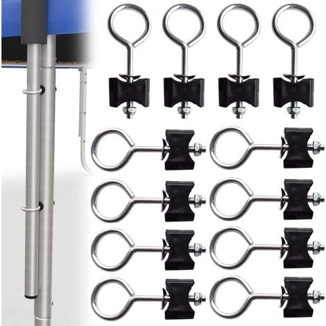 Lot de 12 vis de rechange pour trampoline, entretoises de trampoline, kit d'accessoires de trampoline, fixation pour grand trampoline et petit (1/4)