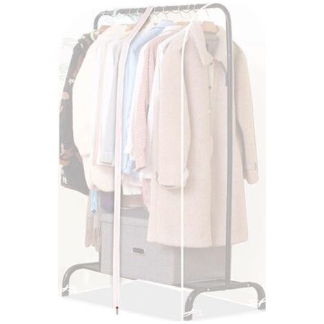 Housse Vetement Penderie Anti Mite Translucide 110cm, Housses de Vêtements avec Zip, Housse Rangement Vetement Penderie pour Résistant à l'Humidité de La Poussière, Penderie Non Inclus-Chrom (1/5)