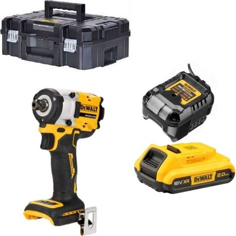 Dewalt DCF922D1T-QW Clé à choc sans fil sans charbon 18V Li-ion XR – 1 X 2.0Ah Batrerie + chargeur en Tstak