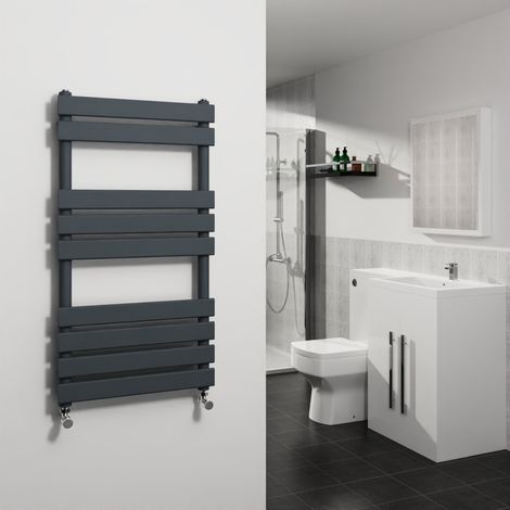 Sand Grey Flat Panel Heated Towel Rail Radiator 950x500mm