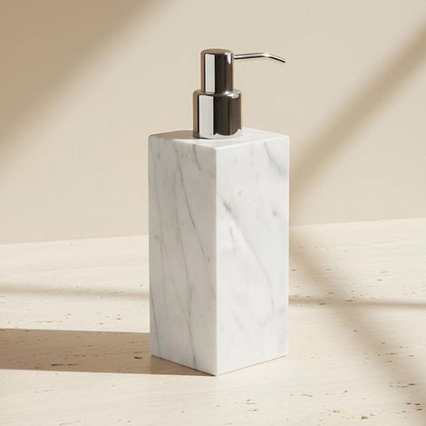 BATHBAZAAR - Distributeur de savon liquide en marbre blanc (1/5)