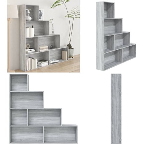 Bücherregal Grau Sonoma 155x24x160 cm - Bücherregal - Regal - Wohnraumgestaltung - Aufbewahrungslösung - Grau - Home & Living (1/5)