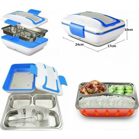 LUNCH BOX ELETTRONICO IN ALLUMINIO Riscalda alimenti PORTAVIVANDE PRANZO CALDO (1/3)