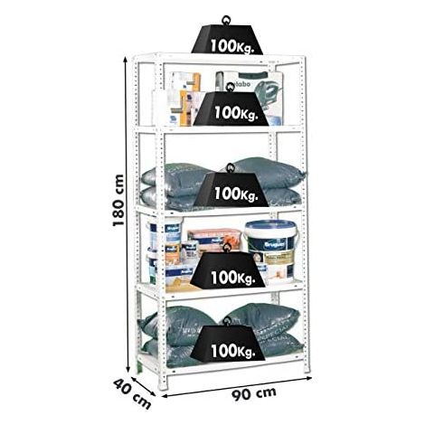 Simon Rack Comfort 5/400 Scaffale Metallico Bianco 5 Livelli