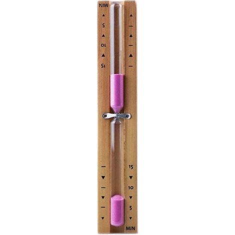 15 Minutes Sablier Sauna, Sablier Sauna Sable Minutes Rotatif en Bois avec Horloge en Verre et Sables Roses (1/4)