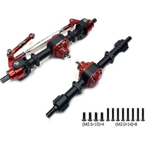 Essieu avant et arrière en métal MN78, arbre 3mm à 4mm avec bagues réductrices, noir, pour modélisme et bricolage (1/5)