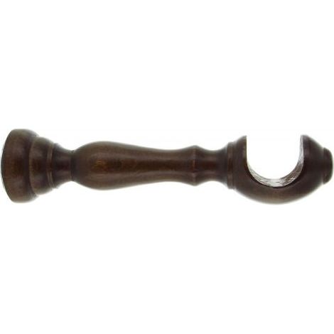 Coppia supporti per bastone tende in legno noce scuro 35 mm 18 cm da parete (1/5)