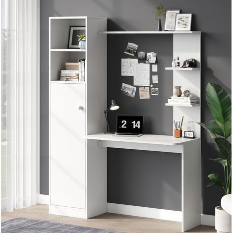 Schreibtisch mit Schrank und Regal 123,5x45 cm MDF OKMYHOME (1/5)