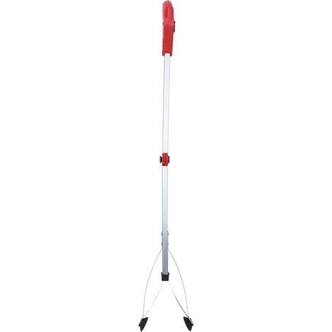 Ramasse-déchets repliable en alliage aluminium poignée rouge 43/80 cm jardin feuilles ordures 1 pièce (1/5)