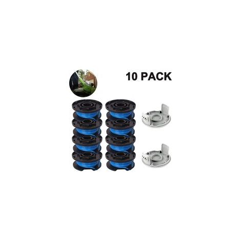 Longziming – Bobine de rechange pour tondeuse Ryobi One+ – Lot de 10 pièces (8 bobines + 2 capuchons) – Nylon flexible 3,5m – Diamètre 0,2cm (1/5)