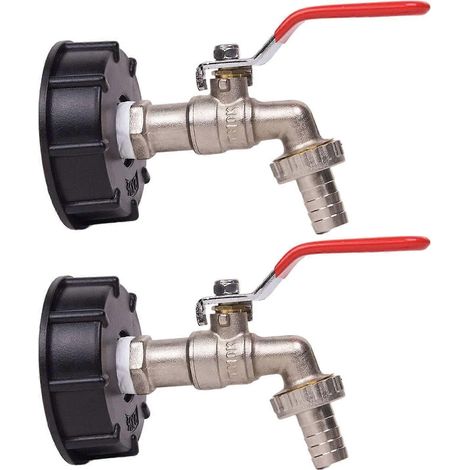 Robinet de récupération d'eau de pluie pour réservoir de 1000 L, adaptateur pour réservoir d'eau IBC 1/2", double système de récupération d'eau de pluie (1/5)