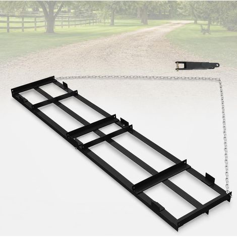 Herse Niveleuse Tractée 8FT pour ATV UTV Tracteur, Râteau Gravier Terrain, Noir (1/5)