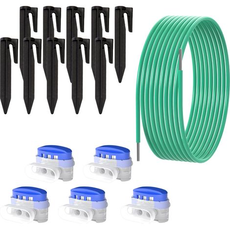 Zubehör Reparatur-Set Mähroboter 3m Begrenzungskabel + 5x Verbinder+ 10x Haken (1/4)
