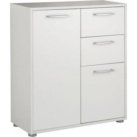 Niedriger weißer Holzkleiderschrank mit Türen h 80 cm (1/2)