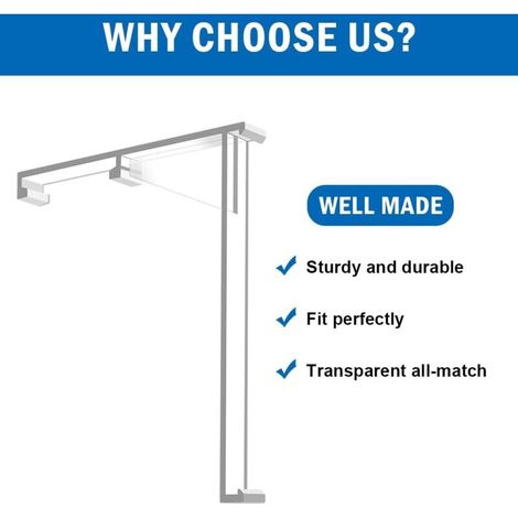 4 pièces Clips de cantonnière de 3,5 pouces pour stores, clip de cantonnière de store vertical transparent, support d'installation de store vertical caché (1/3)