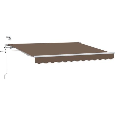 Store rétractable, gris-brun, 500 x 300 cm, en polyester et métal. (1/5)