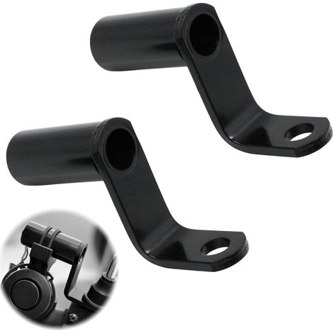 Motos Extension de Guidon Support - Moto Extender Bracket pour Lampe Travail Universel Light Bar Poche Rétroviseur Compteur Vélo Phare Smartphone Ordinateur(2 Pièces, Noir)