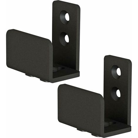 Lot de 2 fixations murales pour porte coulissante jusqu'à 3,5 cm de large et 3,8 cm de haut Noir mat, (1/5)
