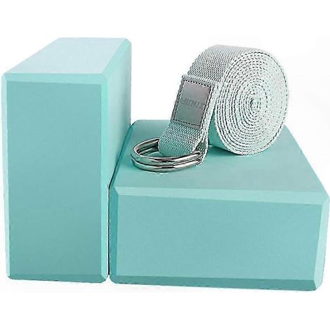 Set aus 2 Yogablöcken aus Schaumstoff mit Gurt, ideal für Balance und Ausrichtung – Fitnesszubehör für Haltung und Unterstützung (1/5)