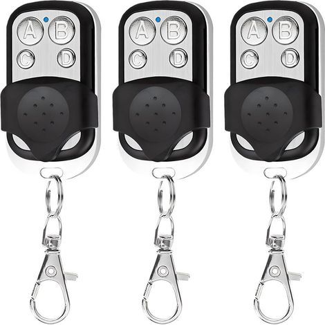 3 Pièces Telecommande Universelle Portail Compatible 433 MHz pour porte de garage, Télécommande Portail Garage sans Fil à 4 Boutons pour Porte de Garage et Voiture (1/5)
