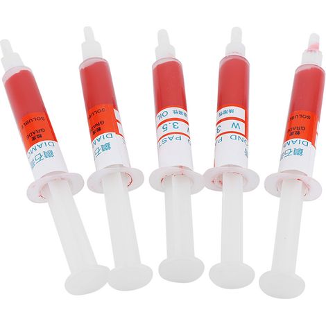 Ensemble de 5 tubes de pâte à polir diamantée, composé de rodage, pâte abrasive, aiguille W3.53000