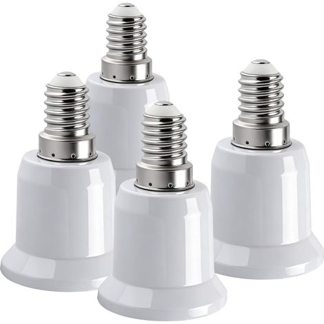 4-teiliges E14-auf-E27-Adapterset, Bajonett-auf-Schraubfassung-Adapter, E14-auf-E27-Bajonettfassung-Konverter für LED-, Glüh- und Halogenlampen, Fassungsadapter