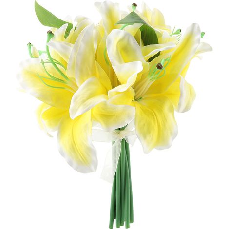 Bouquet De Lis Artificiel En Soie - Décoration Intérieure Et Mariage - 14 Tiges (1/5)