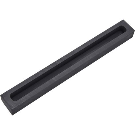 Moule en graphite brut, lingotière rectangulaire pour fusion et coulée de métaux non ferreux, raffinage, dimensions ext. 250x30x20mm, int. 230x15x15mm. (1/5)