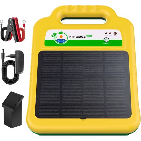 16KM cloture electrique solaire cloture electrique, 8KV cloture electrique pour animaux bétail clôture électrique,batterie cloture electrique electrificateur cloture electrique pour chien (Vert) (1/5)
