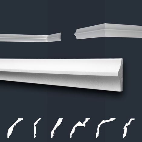 Modanature in stucco bianche, EPS Styropor form-fitting, pacchetti economici Marbet Series-B: B-42 / 20x60 mm, 50 metri / 25 strisce (1/5)