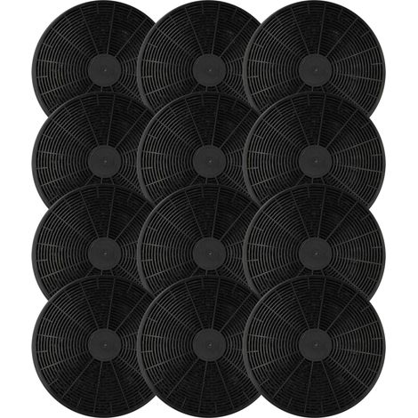 vhbw 12x filtro a carboni attivi compatibile con Klarstein 10013866, 10013867, 10013868, 10013869 cappe aspiranti - 17,5 cm