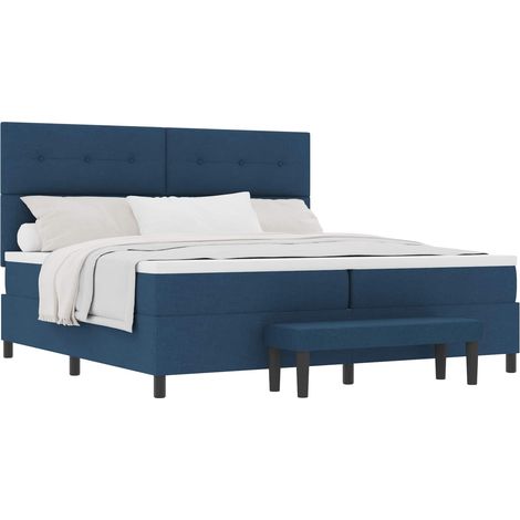 Maison Exclusive - Letto a molle con testiera Blu 200 x 200 cm Tessuto (1/5)