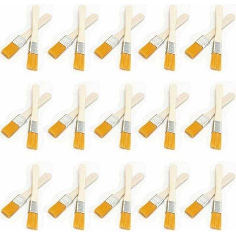 30 pinceaux plats à manches en bois, pinceaux pour peinture murale (1/5)