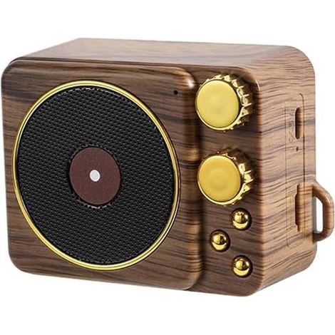 Mini altoparlante musicale retrò, altoparlante portatile wireless vintage per esterni con suono stereo potente e microfono integrato per rispondere alle chiamate, ideale per casa, feste e ufficio. (1/5)