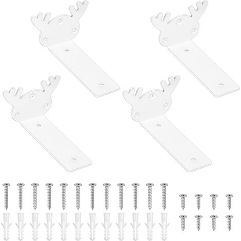 Supporti per mensole 12,5 cm Acciaio Bianco Confezione da 4 (1/5)