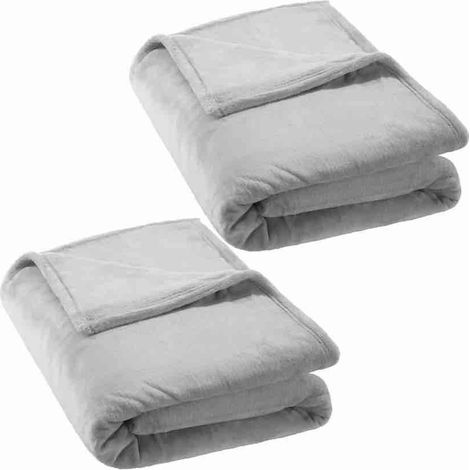 2 Grands plaids Polaires doux et chaud : Gris : 240 X 220 cm (1/5)