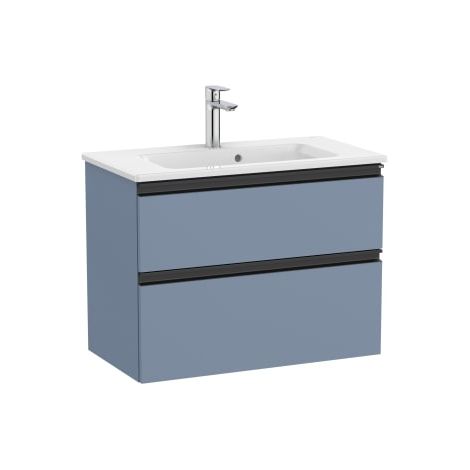 CONJUNTO MUEBLE THE GAP 700X380 2 CAJONES + LAVABO BLANCO AZUL MATE