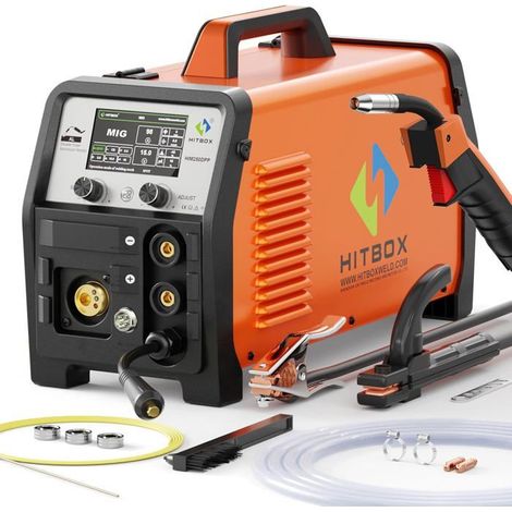 Poste à souder MIG - HITBOX HIM250DPP 8 en 1 - Soudage aluminium - Gaz/Sans gaz - Haute performance