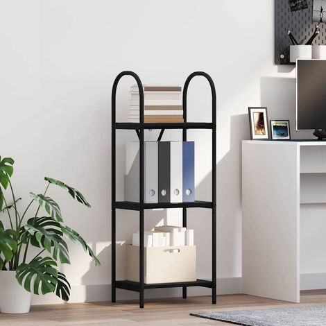 Bücherregal Schwarz Eichen-Optik 40 x 30 x 109 cm Holzwerkstoff