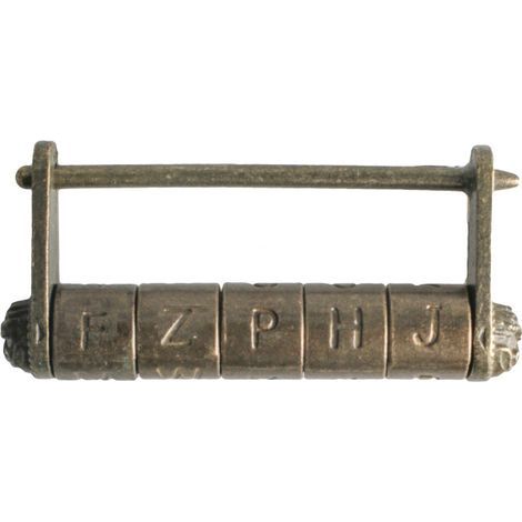 Verrouillage de Mot Passe Bronze Texte Code Combinaison Serrure Imitation Cuivre Ancien Cadenas Chinois Pour Antique Boîte en Bois Boîte Bijoux Armoires Artisanat Décoration (1/5)