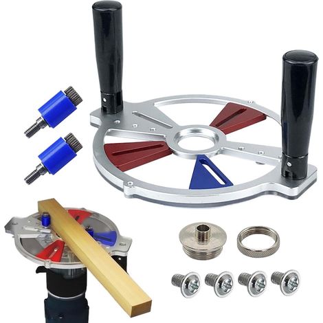 Guide de défonceuse pour cercles,Glissière réglable affleureuse,Gabarit perçage Gabarits cercle projets : construction, rénovation, maison, atelier, ébénisterie, - (1/5)