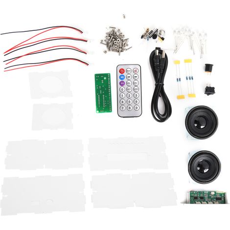 Kit d'enceinte Bluetooth à monter soi-même, petit ensemble d'amplificateur de son électronique avec commande vocale et lumière. (1/5)