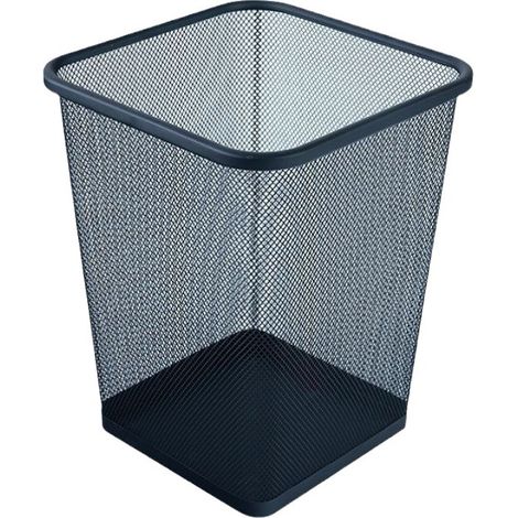 Corbeille à papier carrée en métal ajouré, poubelle sans couvercle pour bureau, maison et cuisine, style design (1/4)