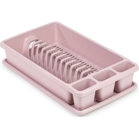 Escurreplato de plastico mediano  Rosa claro (1/4)