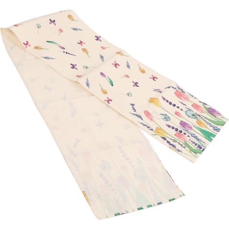Chemin de table rectangulaire réutilisable à motif floral, 70,9 x 11,8 pouces, chemin de table en lin imperméable et résistant aux déchirures, idéal pour les fêtes.
